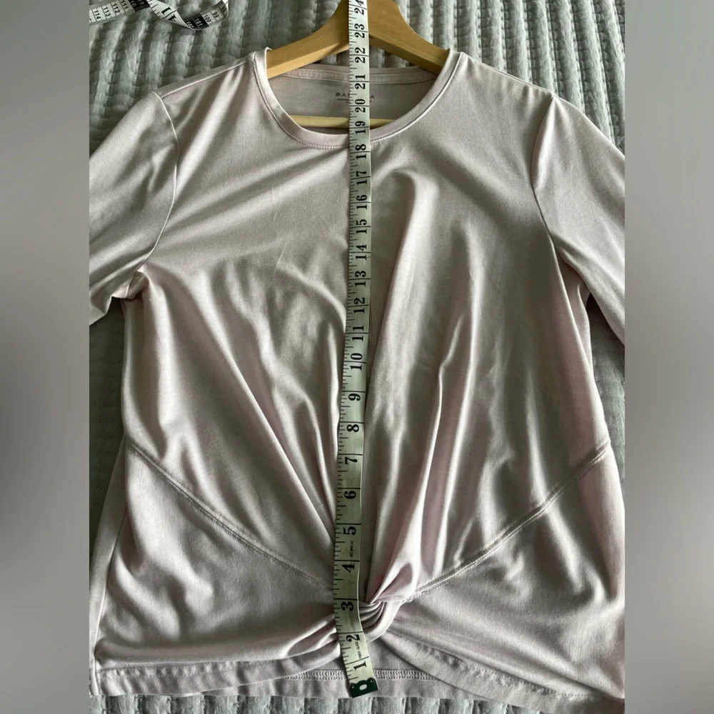 Set of THREE Medium Athleta Essence Twist Front Tops:  Black, Pink & Green - Picture 3 of 5
